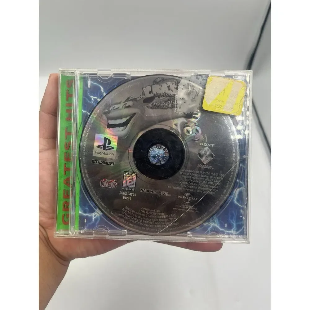 Crash Bandicoot Warped [Greatest Hits] - (PlayStation) PS1 Tested Case